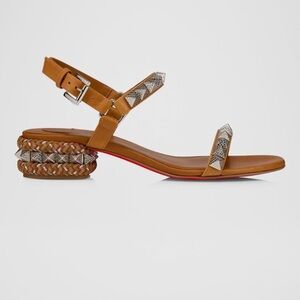 Christian Louboutin Tan Studded Sandals